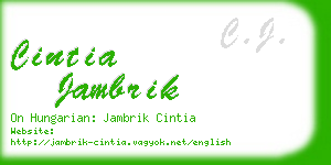 cintia jambrik business card